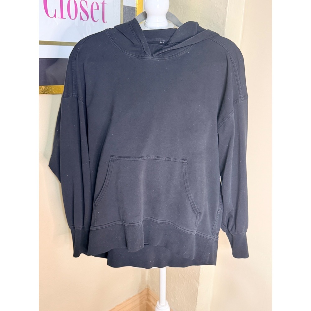 Lululemon Perfectly Oversized Hoodie Speckled Black Pullover Sweatshirt